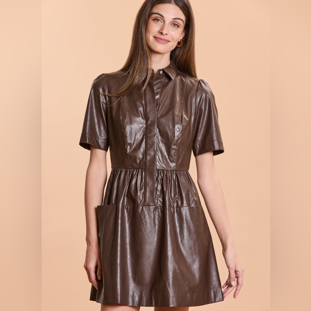 Tyler böe Brown Vegan Leather Dress